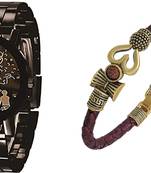 sporty design watch and kadaa(bracelet) combo for mens