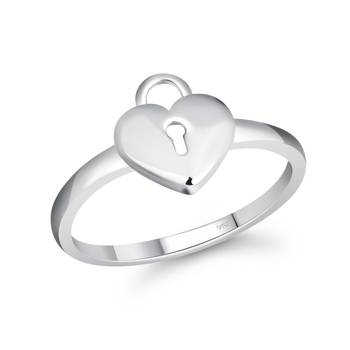 Vighnaharta Stylish Lock Heart Ring CZ Rhodium Plated Alloy Ring  with Scented Velvet Rose Ring 2