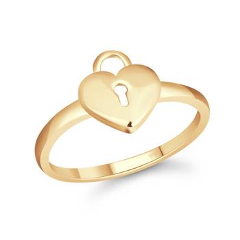 Vighnaharta Stylish Lock Heart Ring CZ Gold Plated Alloy Ring  with Scented Velvet Rose Ring 2