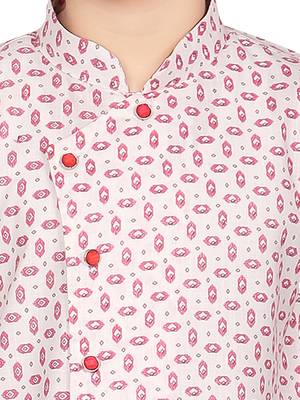 Pink printed poly cotton boys-kurta-pyjama 4