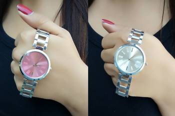 metallic strap watches for girls (pack of 2) 1
