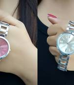 metallic strap watches for girls (pack of 2)
