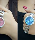 metallic strap watches for girls (pack of 2)