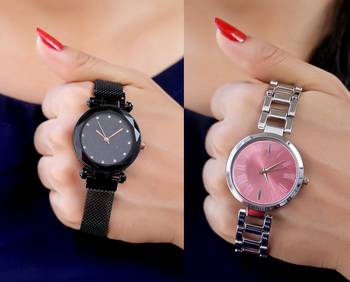 Sizzling Design Pack of 2 Analogue Women Watches Combo 1