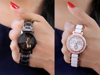 Sizzling Design Pack of 2 Analogue Women Watches Combo 1