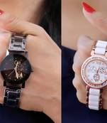 Sizzling Design Pack of 2 Analogue Women Watches Combo