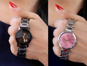 Sizzling Design Pack of 2 Analogue Women Watches Combo 1