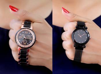 Sizzling Design Pack of 2 Analogue Women Watches Combo 1