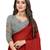 Maroon plain chiffon saree with blouse