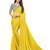 Yellow plain chiffon saree with blouse