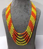 Multicolor 5 Line Beaded Crytal Necklace 