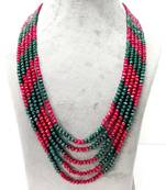 Multicolor 5 Line Beaded Crystal Necklace 