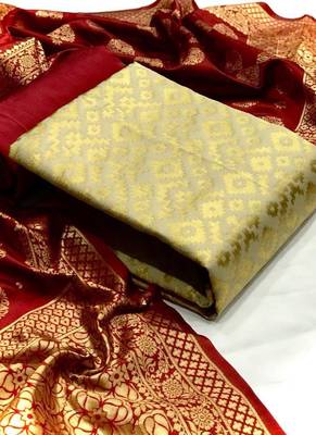 Beige weaved banarasi salwar 1