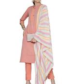 Orange weaved cotton salwar