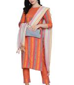 Multicolor weaved cotton salwar