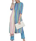 Multicolor weaved cotton salwar