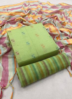 Green weaved cotton salwar 1