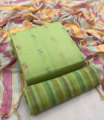 Green weaved cotton salwar
