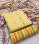 Yellow weaved cotton salwar