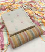 Beige weaved cotton salwar