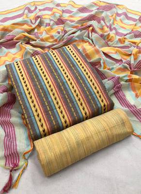 Yellow weaved cotton salwar 1