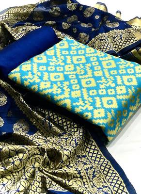 Blue weaved banarasi salwar 1