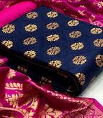 Blue weaved banarasi salwar