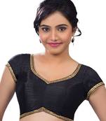 Black Dupion Silk Readymade-Blouse