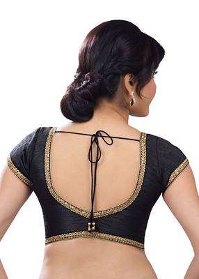 Black Dupion Silk Readymade-Blouse 2