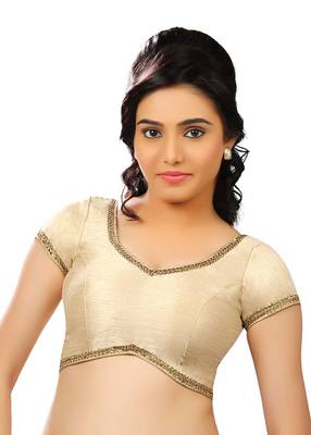 White Dupion Silk Readymade-Blouse 1