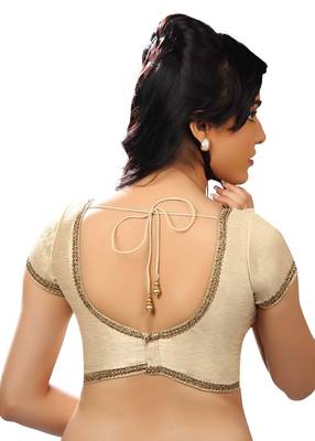 White Dupion Silk Readymade-Blouse 2