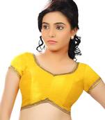 Yellow Dupion Silk Readymade-Blouse