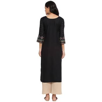 Black printed rayon ethnic-kurtis 2
