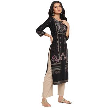 Black printed rayon ethnic-kurtis 5