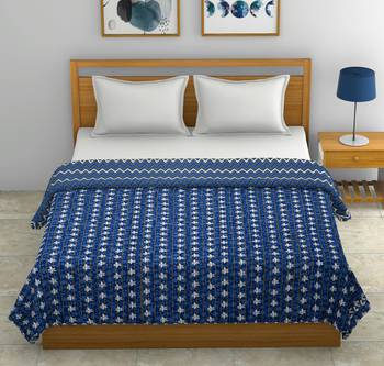 Cotton Jaipuri Double Bed Dohar Lightweight Reversible Dohar for Double Bed Blanket/Duvet/Quilt/AC Dohar ZigZag Print 1