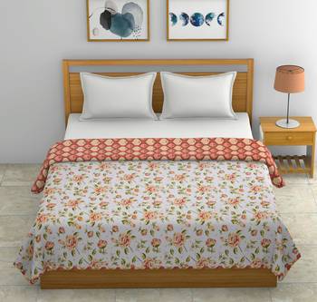 Cotton Jaipuri Double Bed Dohar Lightweight Reversible Dohar for Double Bed Blanket/Duvet/Quilt/AC Dohar Flower Print 1