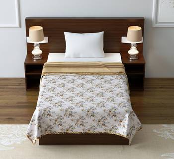 Jaipuri Single Bed Dohar Lightweight Reversible Dohar for Single Bed Blanket/Duvet/Quilt/AC Dohar Flowers Print 1