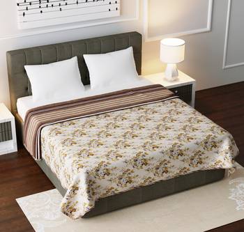 Jaipuri Double Bed Dohar Lightweight Reversible Dohar for Double Bed Blanket/Duvet/Quilt/AC Dohar Flowers Print 1