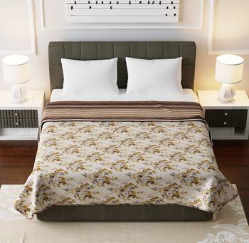 Jaipuri Double Bed Dohar Lightweight Reversible Dohar for Double Bed Blanket/Duvet/Quilt/AC Dohar Flowers Print 2
