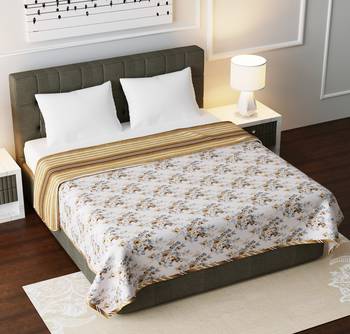 Cotton Jaipuri Double Bed Dohar Lightweight Reversible Dohar for Double Bed Blanket/Duvet/Quilt/AC Dohar Flowers Print 1