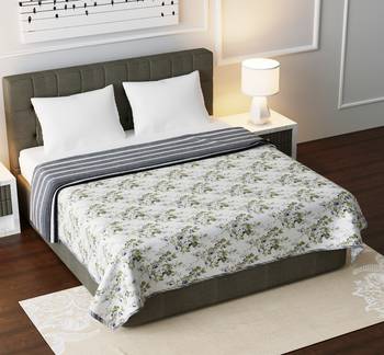 Cotton Jaipuri Double Bed Dohar Lightweight Reversible Dohar for Double Bed Blanket/Duvet/Quilt/AC Dohar Flowers Print 1