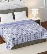 Jaipuri Double Bed Dohar Lightweight Reversible for Double Bed Blanket/Duvet/Quilt/AC Dohar Multi Blue Stars Print