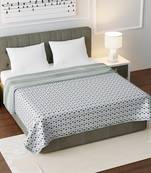 Jaipuri Double Bed Dohar Lightweight Reversible for Double Bed Blanket/Duvet/Quilt/AC Dohar Multi Green Stars Print