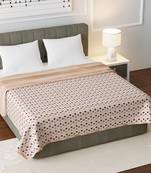Jaipuri Double Bed Dohar Lightweight Reversible for Double Bed Blanket/Duvet/Quilt/AC Dohar Multi Brown Stars Print