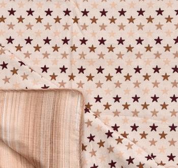 Jaipuri Double Bed Dohar Lightweight Reversible for Double Bed Blanket/Duvet/Quilt/AC Dohar Multi Brown Stars Print 2