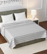 Jaipuri Double Bed Dohar Lightweight Reversible for Double Bed Blanket/Duvet/Quilt/AC Dohar Multi Grey Stars Print