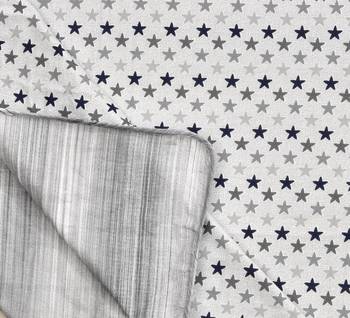 Jaipuri Double Bed Dohar Lightweight Reversible for Double Bed Blanket/Duvet/Quilt/AC Dohar Multi Grey Stars Print 2