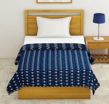 Cotton Jaipuri Single Bed Dohar Lightweight Reversible Dohar for Single Bed Blanket/Duvet/Quilt/AC Dohar ZigZag Print 1