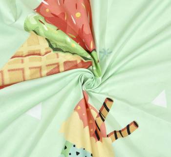 Supersoft Fitted Elastic Double Bed Kids Bedsheet Icecream Print With 2 Pillow Cover (Color-Green : Size-72" X 78") 3