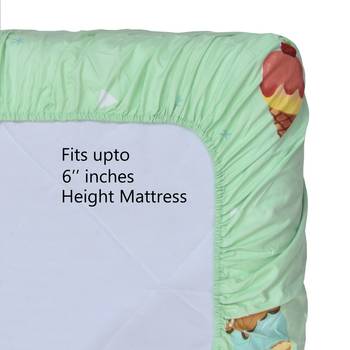 Supersoft Fitted Elastic Double Bed Kids Bedsheet Icecream Print With 2 Pillow Cover (Color-Green : Size-72" X 78") 4